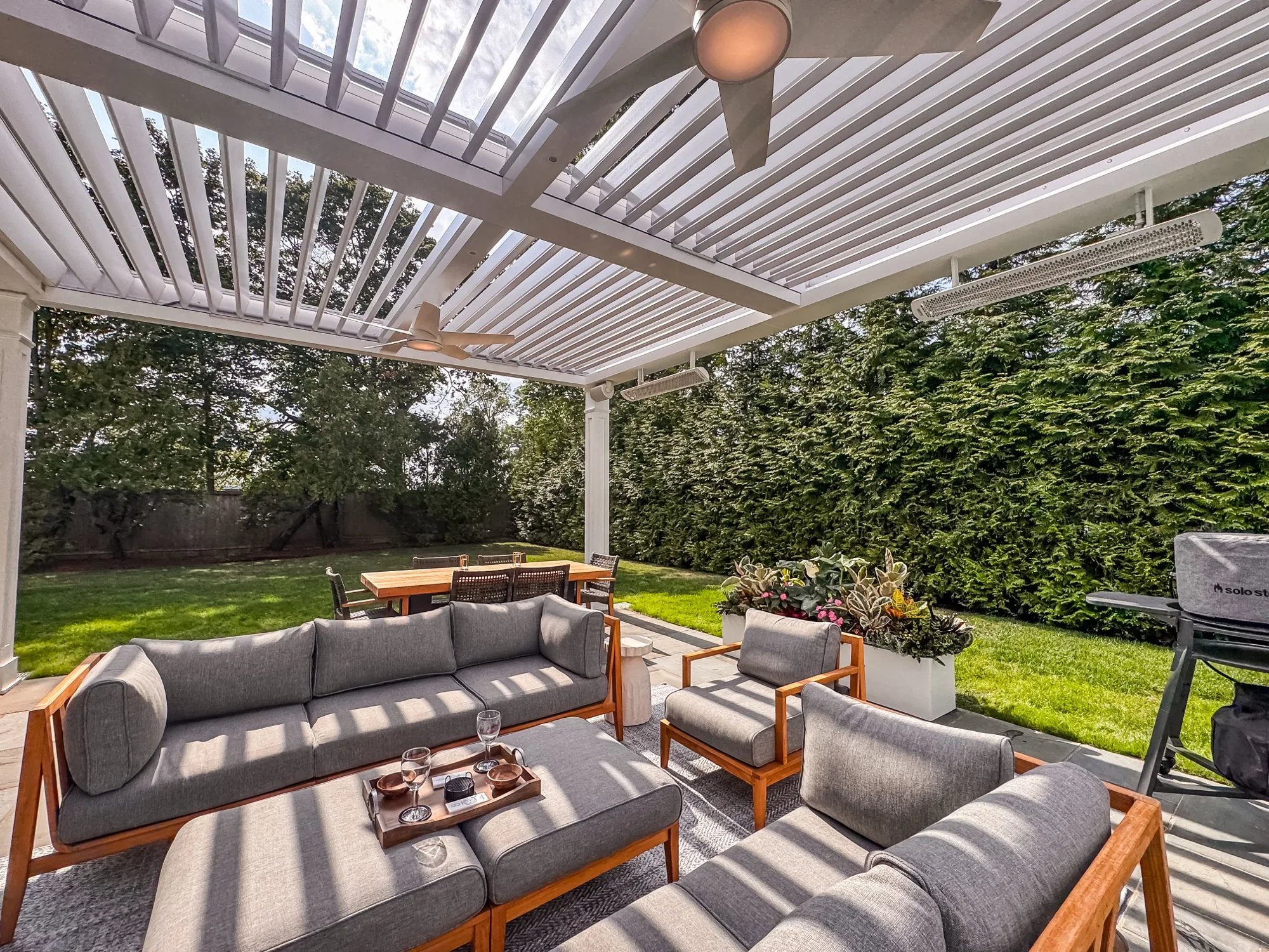 Transitional pergola installation